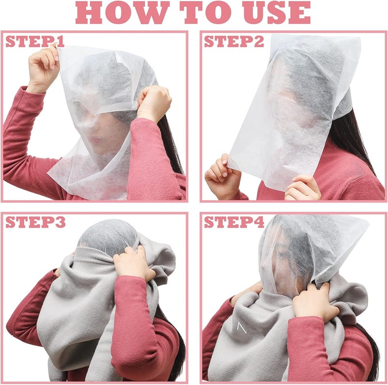 Tegeme 30 Pieces Face Makeup Protector Hood Disposable Cosmetic Mask Beauty Makeup and Clothing Dress Protector Face Mask for Women - Image 2